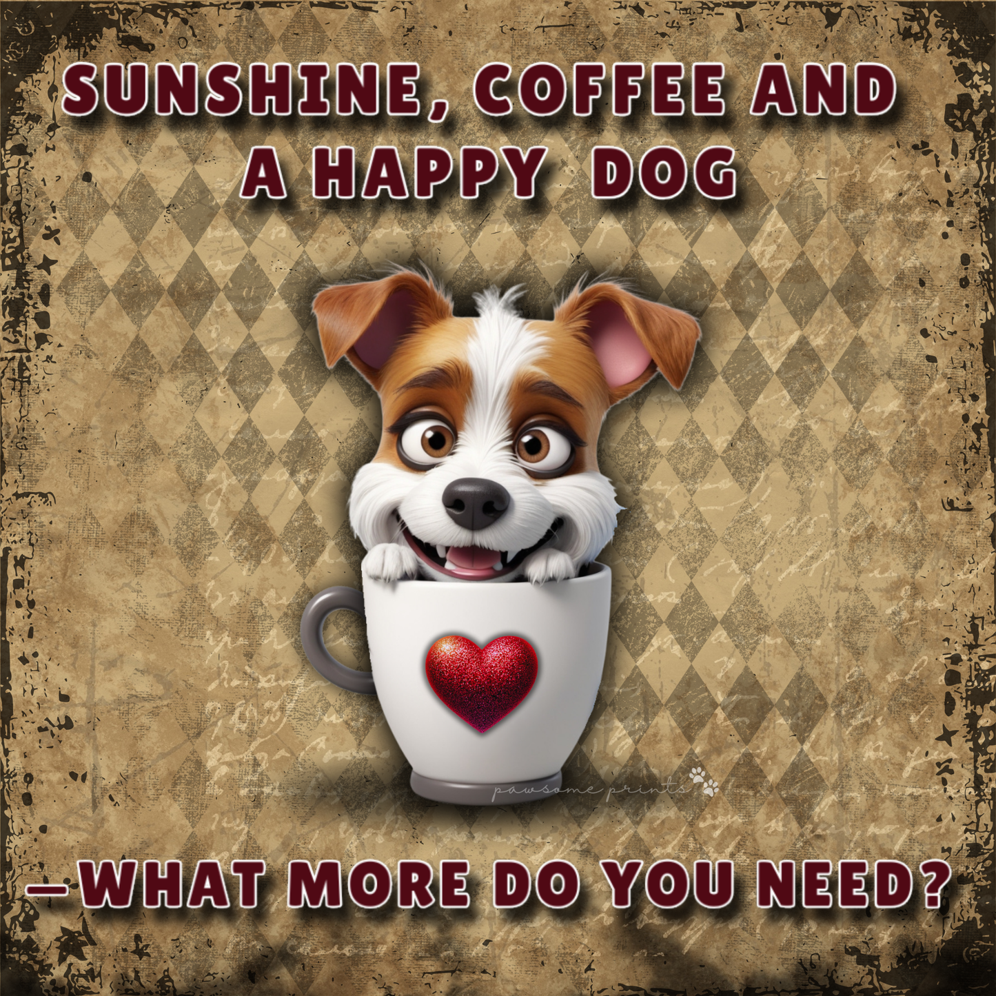 Sunshine, Coffee & A Happy Dog – Funny Dog Lover Clipart