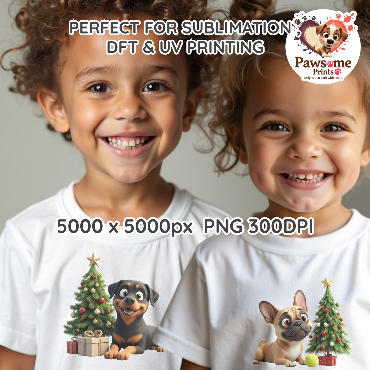 Deck the Halls with Barks & Holly| 26 x Christmas Dogs PNG Bundle | 5000px | 300DPI | Commercial Use