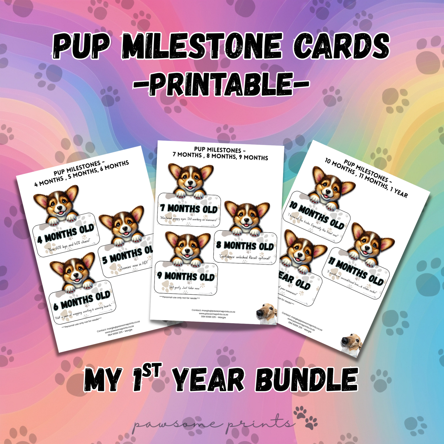 Puppy Milestone Cards – My First Year Bundle