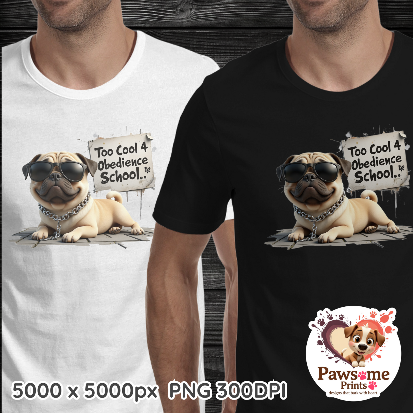 Pug Life Collection – Funny Pug Digital Designs (PNG)