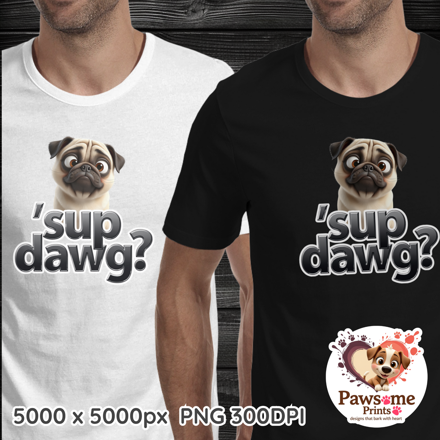 Pug Life Collection – Funny Pug Digital Designs (PNG)