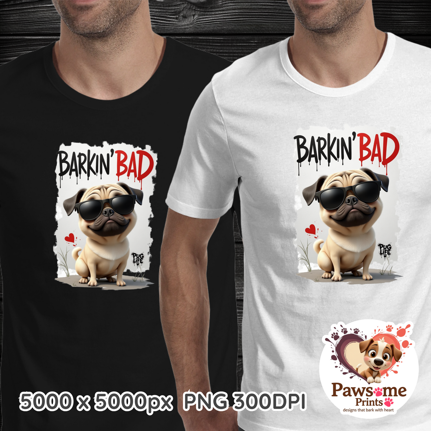 Pug Life Collection – Funny Pug Digital Designs (PNG)