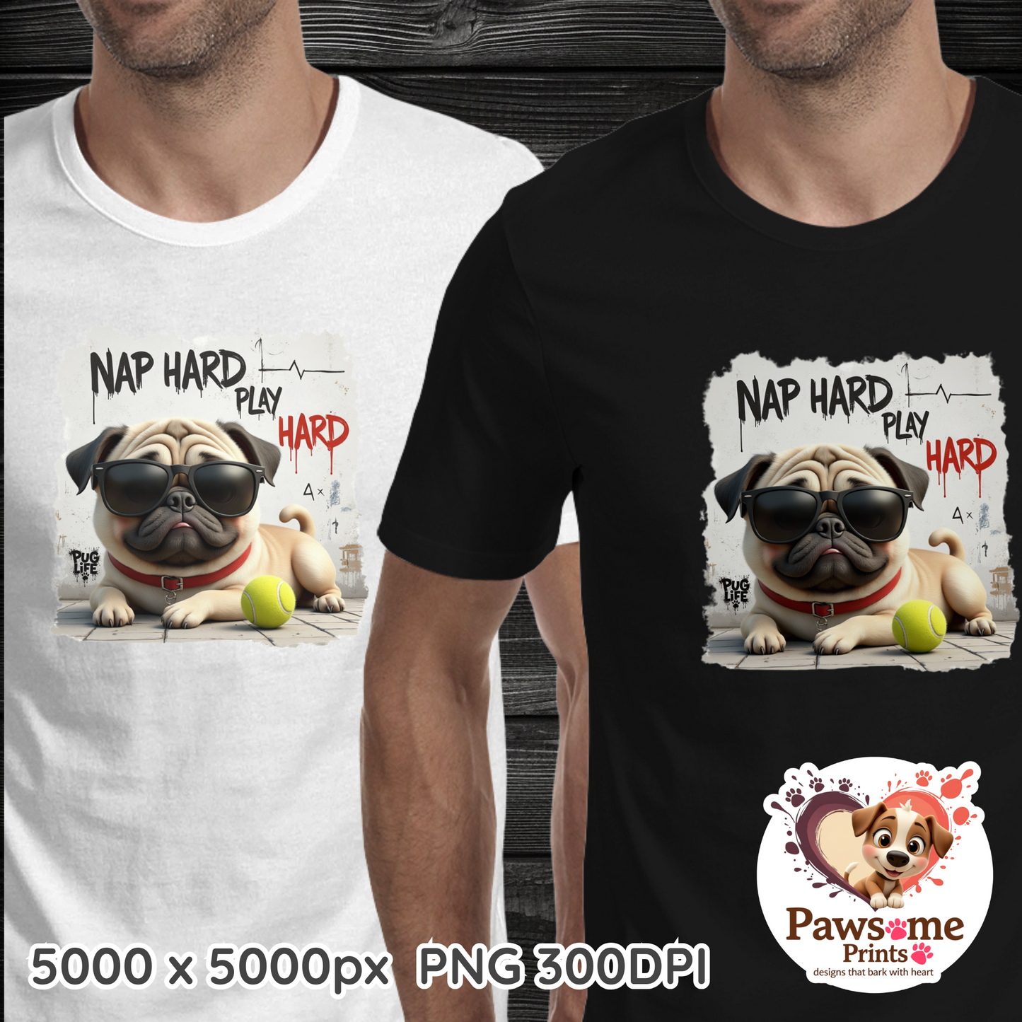 Pug Life Collection – Funny Pug Digital Designs (PNG)