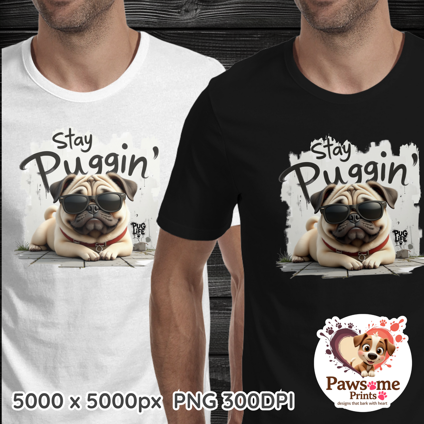 Pug Life Collection – Funny Pug Digital Designs (PNG)