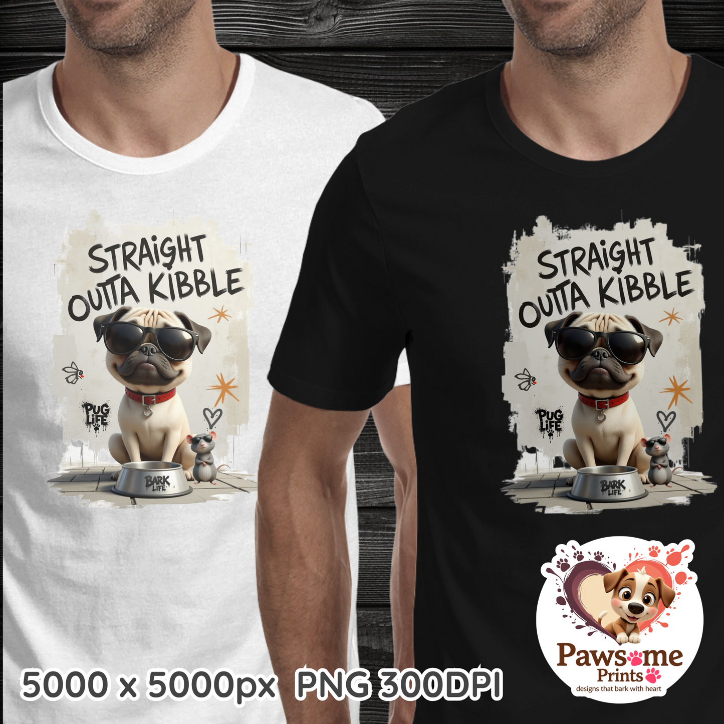 Pug Life Collection – Funny Pug Digital Designs (PNG)