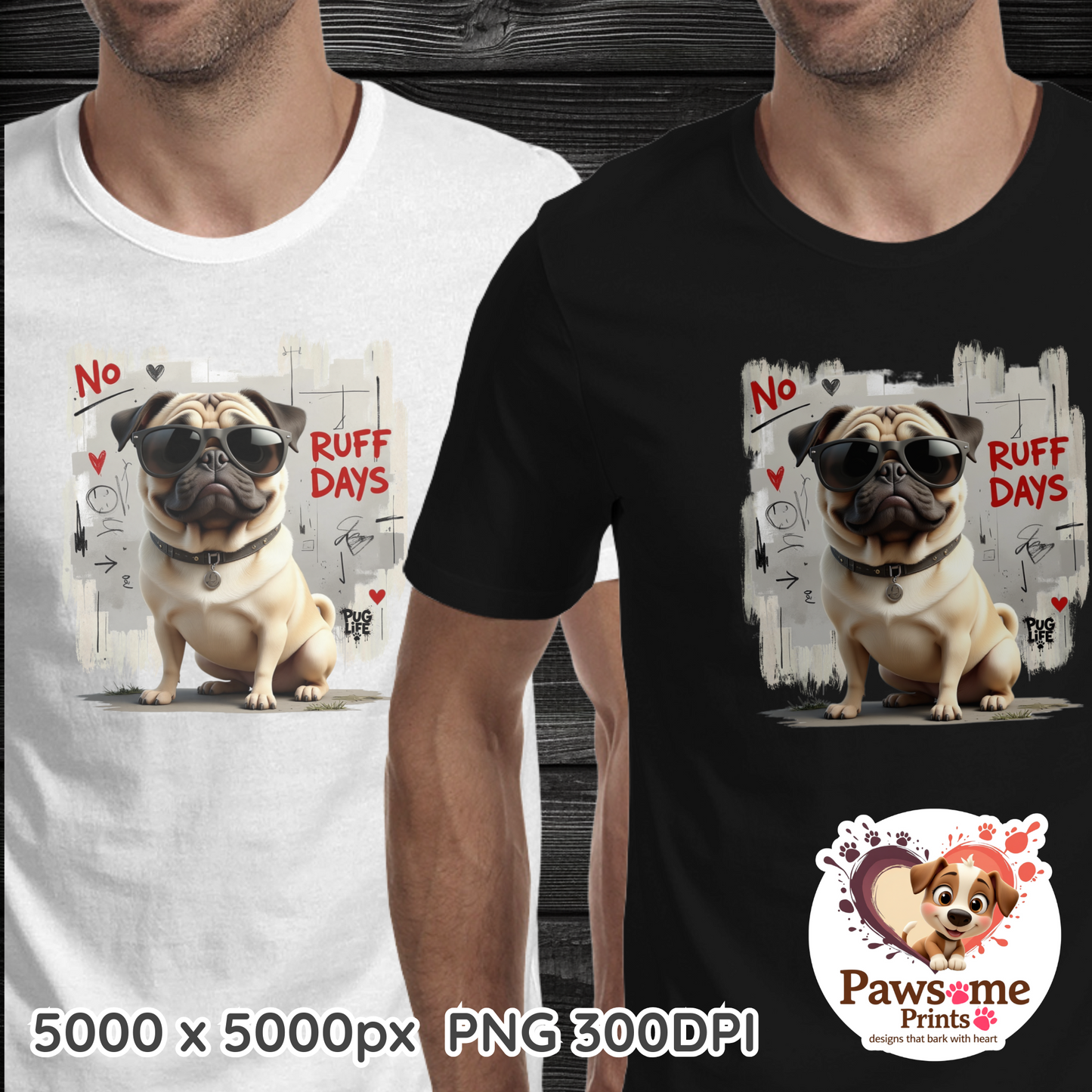 Pug Life Collection – Funny Pug Digital Designs (PNG)