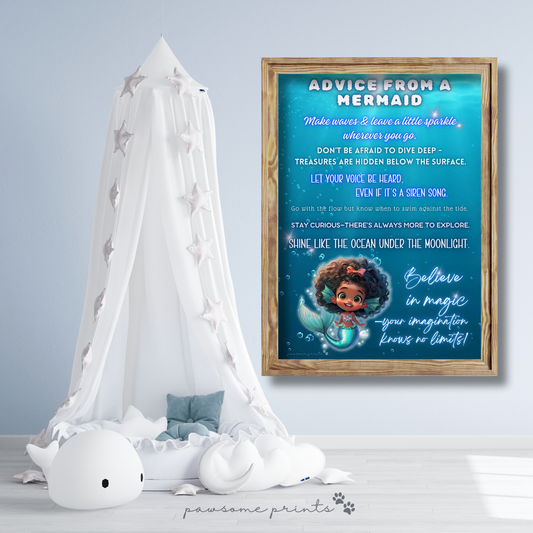 Advice from a Mermaid - Inspirational Ocean Quote Printable Wall Art