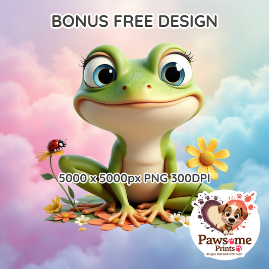 Spring Freebie – Bonus Frog PNG 🐸 | 300 DPI Transparent Download