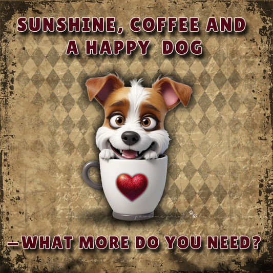 Sunshine, Coffee & A Happy Dog – Funny Dog Lover Clipart