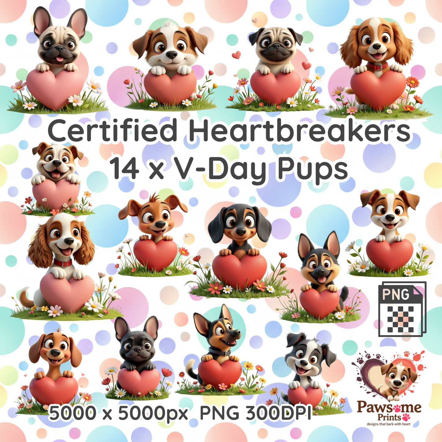 Certified Heartbreakers – Valentine Pup Collection (Set of 14)