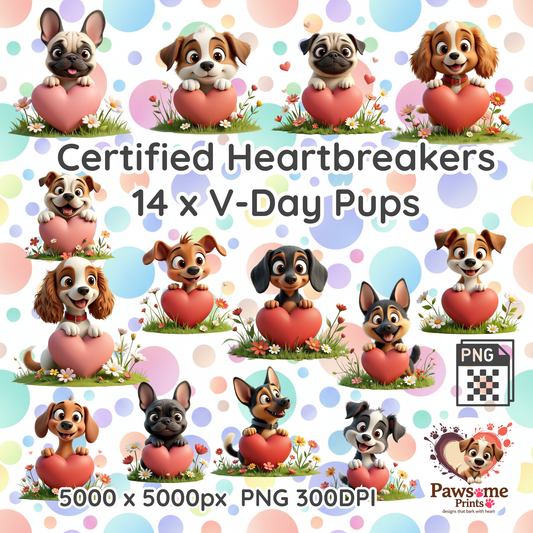 Certified Heartbreakers – Valentine Pup Collection (Set of 14)
