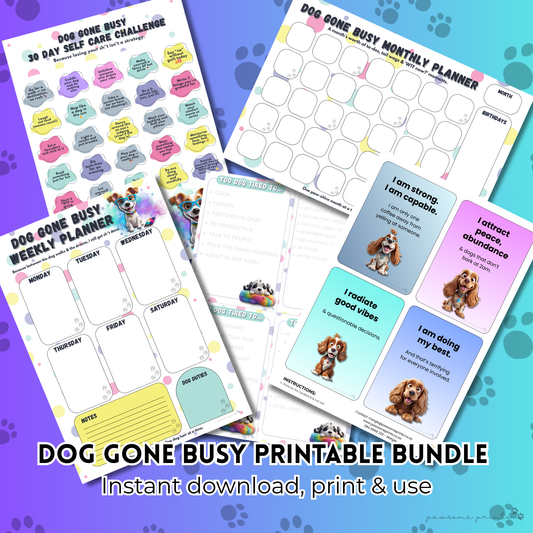 🐾 Dog Gone Busy Printable Bundle