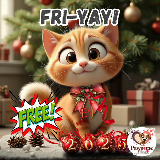 Freebie Fri-Yay – Ginger Christmas Kitten 2025