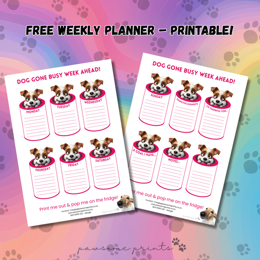 Dog Gone Busy Week Ahead – Free Printable Planner (Freebie FriYAY)