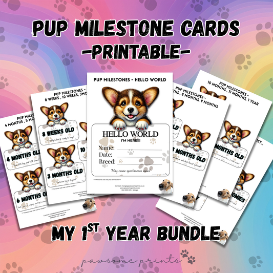 Puppy Milestone Cards – My First Year Bundle