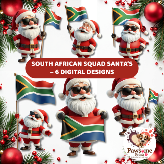 South African Santa Squad 🎅🇿🇦 – 6 Digital Designs + Bonus Freebie
