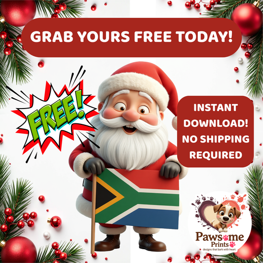🎅🇿🇦 FREE South African Santa Design – Instant Download