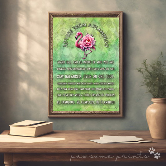 Advice from a Flamingo - Inspirational Wall Art Printable